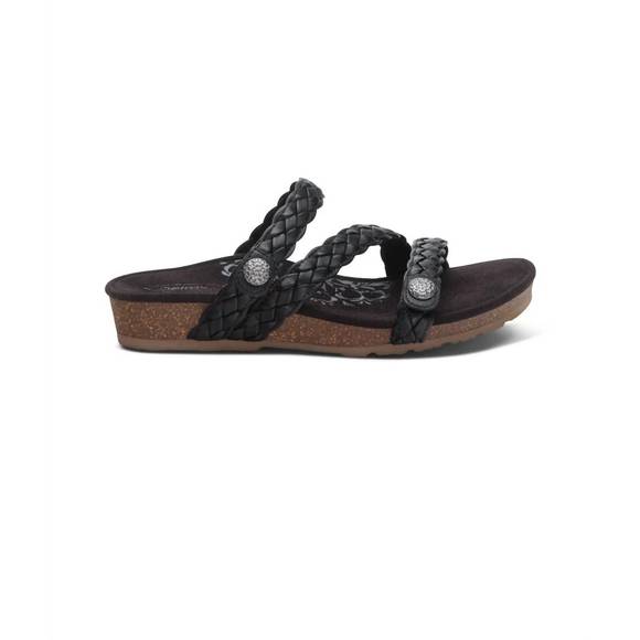 NEW AETREX women josie slide in black